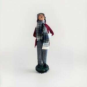 Vintage‎ Byers Choice Carolers Boy Sheet Music 1988 Coat Red